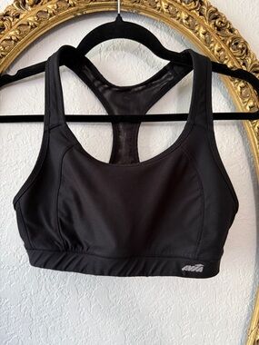 Avia Black Racerback Performance Sports Bra with Mesh Back